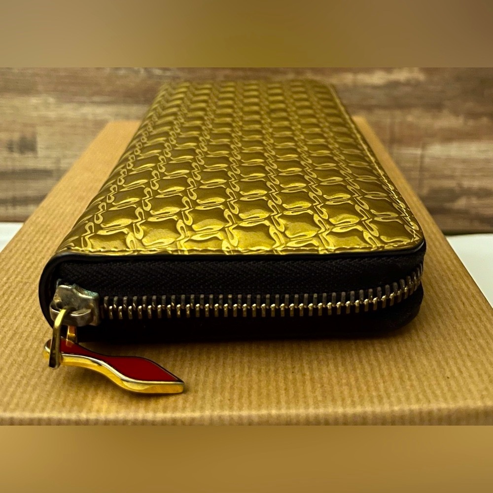 Christian Louboutin Rare Gold Panettone Zip Around Wallet Full Inclusion LN - Picture 5 of 12